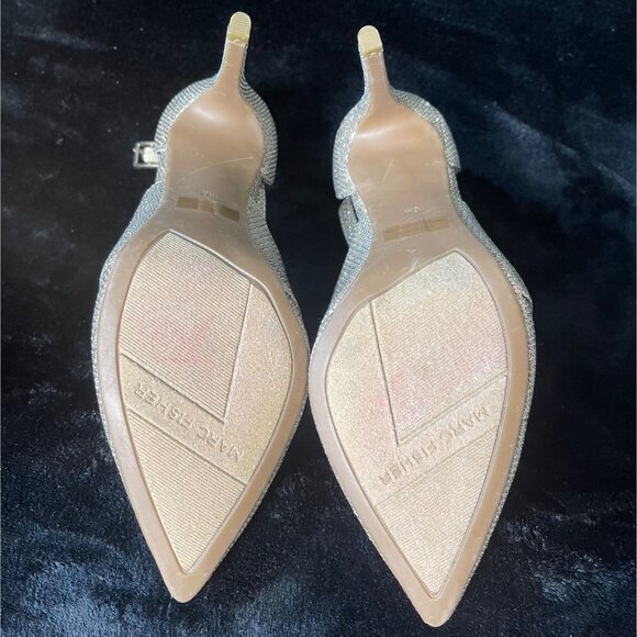 Marc Fisher Nagida Silver Sparkly Heels Women 6M Pointed Toe Stiletto Dress Shoe - Picture 16 of 16